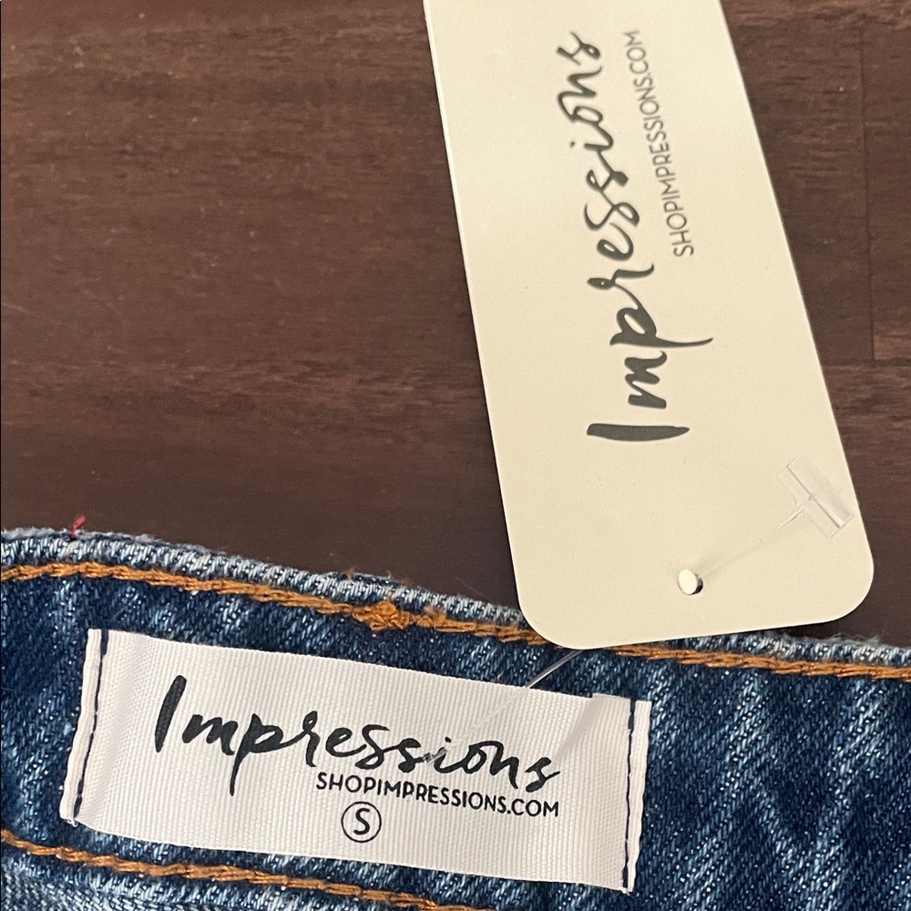 Impressions Light Blue Ripped Jean Shorts - Picture 2 of 11